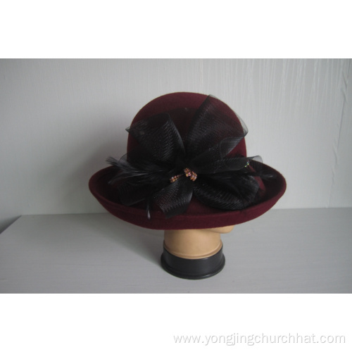 Customized Women's Wool Felt Church Hats
